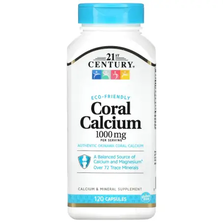  Кораловий кальцій (Coral Calcium) 1000 мг  21st Century, 120 капсул