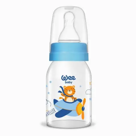 Пляшечка для годування Classic скляна 125 мл,соска №1Wee Baby 877