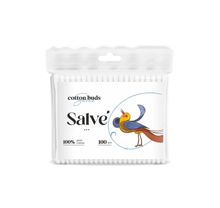 Ватні палички Salve П/Е, 100 шт